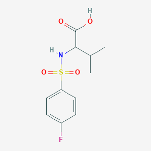 molecular formula C11H14FNO4S B2586946 2-{[(4-Fluorophenyl)sulfonyl]amino}-3-methylbutanoic acid CAS No. 250714-79-5
