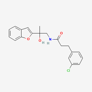molecular formula C20H20ClNO3 B2586951 N-(2-(benzofuran-2-yl)-2-hydroxypropyl)-3-(3-chlorophenyl)propanamide CAS No. 2034545-95-2