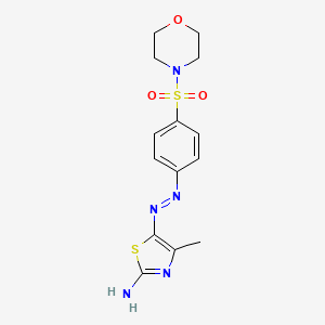 molecular formula C14H17N5O3S2 B2586953 (Z)-4-甲基-5-(2-(4-(吗啉磺酰基)苯基)腙)噻唑-2(5H)-亚胺 CAS No. 326910-29-6