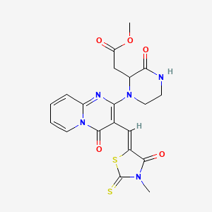 (Z)-methyl 2-(1-(3-((3-methyl-4-oxo-2-thioxothiazolidin-5-ylidene)methyl)-4-oxo-4H-pyrido[1,2-a]pyrimidin-2-yl)-3-oxopiperazin-2-yl)acetate