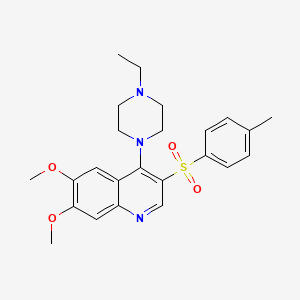 molecular formula C24H29N3O4S B2586961 4-(4-乙基哌嗪-1-基)-6,7-二甲氧基-3-(4-甲苯磺酰基)喹啉 CAS No. 866848-47-7