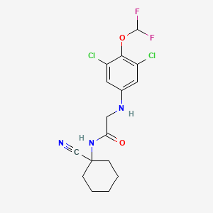 molecular formula C16H17Cl2F2N3O2 B2586967 N-(1-cyanocyclohexyl)-2-{[3,5-dichloro-4-(difluoromethoxy)phenyl]amino}acetamide CAS No. 1209187-16-5