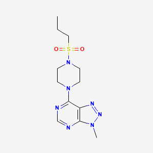 molecular formula C12H19N7O2S B2586969 3-methyl-7-(4-(propylsulfonyl)piperazin-1-yl)-3H-[1,2,3]triazolo[4,5-d]pyrimidine CAS No. 1070862-05-3