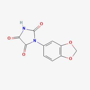 molecular formula C10H6N2O5 B2586981 1-(1,3-苯并二氧杂环-5-基)咪唑烷二酮-2,4,5-三酮 CAS No. 929973-22-8