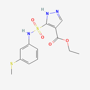 molecular formula C13H15N3O4S2 B2586982 ethyl 5-{[3-(methylsulfanyl)phenyl]sulfamoyl}-1H-pyrazole-4-carboxylate CAS No. 1093741-28-6