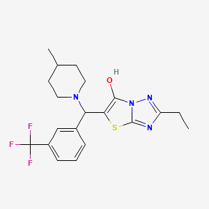 2-Ethyl-5-((4-methylpiperidin-1-yl)(3-(trifluoromethyl)phenyl)methyl)thiazolo[3,2-b][1,2,4]triazol-6-ol