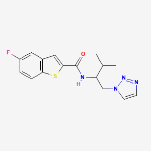 molecular formula C16H17FN4OS B2586988 5-氟-N-(3-甲基-1-(1H-1,2,3-三唑-1-基)丁-2-基)苯并[b]噻吩-2-甲酰胺 CAS No. 2034306-77-7