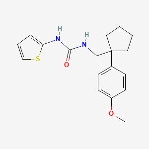 molecular formula C18H22N2O2S B2586995 1-((1-(4-Metoxifenil)ciclopentil)metil)-3-(tiofen-2-il)urea CAS No. 1208551-30-7