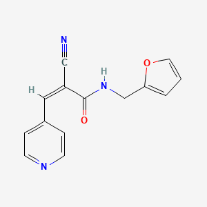 molecular formula C14H11N3O2 B2587012 (Z)-2-cyano-N-(furan-2-ylmethyl)-3-pyridin-4-ylprop-2-enamide CAS No. 358280-96-3
