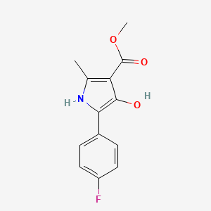molecular formula C13H12FNO3 B2587014 methyl 5-(4-fluorophenyl)-4-hydroxy-2-methyl-1H-pyrrole-3-carboxylate CAS No. 890095-15-5