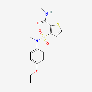 molecular formula C15H18N2O4S2 B2587015 3-{[(4-ethoxyphenyl)(methyl)amino]sulfonyl}-N-methylthiophene-2-carboxamide CAS No. 1251543-22-2