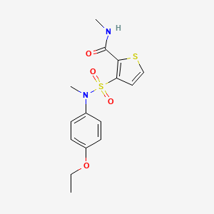 molecular formula C15H18N2O4S2 B2587015 3-[(4-ethoxyphenyl)(methyl)sulfamoyl]-N-methylthiophene-2-carboxamide CAS No. 1251543-22-2