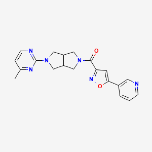 molecular formula C20H20N6O2 B2587016 4-Methyl-2-{5-[5-(pyridin-3-yl)-1,2-oxazole-3-carbonyl]-octahydropyrrolo[3,4-c]pyrrol-2-yl}pyrimidine CAS No. 2415541-08-9