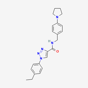 molecular formula C22H25N5O B2587019 1-(4-ethylphenyl)-N-(4-(pyrrolidin-1-yl)benzyl)-1H-1,2,3-triazole-4-carboxamide CAS No. 1428349-73-8