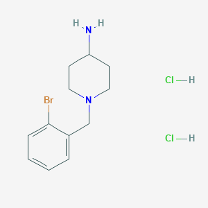 molecular formula C12H19BrCl2N2 B2587021 1-(2-溴苄基)哌啶-4-胺二盐酸盐 CAS No. 1286274-26-7