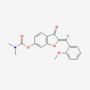 molecular formula C19H17NO5 B2587026 (Z)-2-(2-methoxybenzylidene)-3-oxo-2,3-dihydrobenzofuran-6-yl dimethylcarbamate CAS No. 858758-22-2