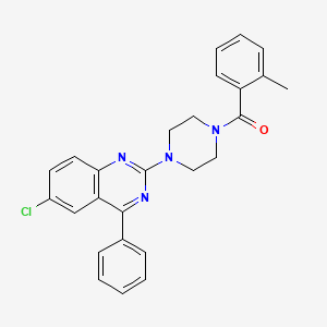 molecular formula C26H23ClN4O B2587032 [4-(6-Chloro-4-phenyl-quinazolin-2-yl)-piperazin-1-yl]-o-tolyl-methanone CAS No. 313398-54-8