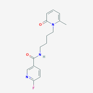 molecular formula C16H18FN3O2 B2587035 6-fluoro-N-[4-(6-methyl-2-oxo-1,2-dihydropyridin-1-yl)butyl]pyridine-3-carboxamide CAS No. 1444375-32-9