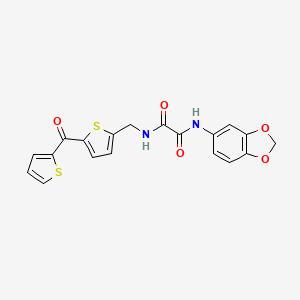 B2587038 N1-(benzo[d][1,3]dioxol-5-yl)-N2-((5-(thiophene-2-carbonyl)thiophen-2-yl)methyl)oxalamide CAS No. 1797612-81-7