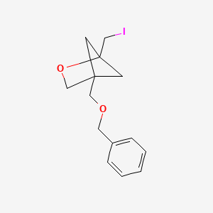 molecular formula C14H17IO2 B2587039 4-((Benzyloxy)methyl)-1-(iodomethyl)-2-oxabicyclo[2.1.1]hexane CAS No. 2126163-18-4