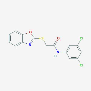 molecular formula C15H10Cl2N2O2S B258704 2-(1,3-benzoxazol-2-ylsulfanyl)-N-(3,5-dichlorophenyl)acetamide 