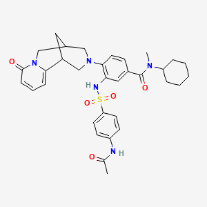 3-(4-acetamidophenylsulfonamido)-N-cyclohexyl-N-methyl-4-(8-oxo-5,6-dihydro-1H-1,5-methanopyrido[1,2-a][1,5]diazocin-3(2H,4H,8H)-yl)benzamide