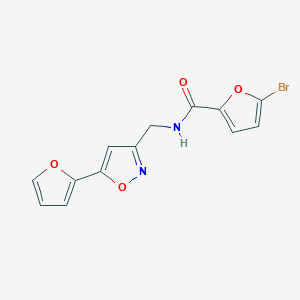 molecular formula C13H9BrN2O4 B2587055 5-bromo-N-((5-(furan-2-yl)isoxazol-3-yl)methyl)furan-2-carboxamide CAS No. 1210242-67-3