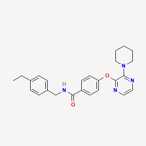 molecular formula C25H28N4O2 B2587058 N-(4-ethylbenzyl)-4-((3-(piperidin-1-yl)pyrazin-2-yl)oxy)benzamide CAS No. 1115876-68-0