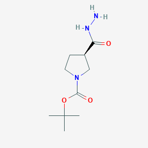 molecular formula C10H19N3O3 B2587061 (R)-1-Boc-pyrrolidine-3-carboxylic acid hydrazide CAS No. 1407997-80-1