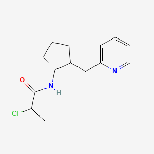 molecular formula C14H19ClN2O B2587062 2-Chloro-N-[2-(pyridin-2-ylmethyl)cyclopentyl]propanamide CAS No. 2411297-08-8