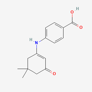 molecular formula C15H17NO3 B2587063 4-[(5,5-Dimethyl-3-oxocyclohex-1-en-1-yl)amino]benzoic acid CAS No. 159423-67-3