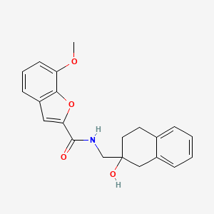 molecular formula C21H21NO4 B2587065 N-((2-hydroxy-1,2,3,4-tetrahydronaphthalen-2-yl)methyl)-7-methoxybenzofuran-2-carboxamide CAS No. 1421500-74-4