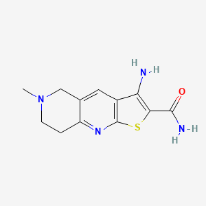 molecular formula C12H14N4OS B2587066 3-氨基-6-甲基-5,6,7,8-四氢噻吩并[2,3-b][1,6]萘啶-2-甲酰胺 CAS No. 328068-90-2