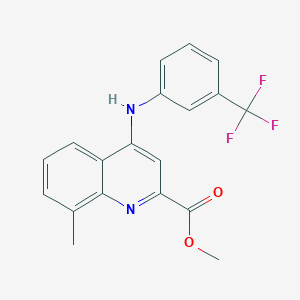 molecular formula C19H15F3N2O2 B2587067 4-propyl-2-(1H-pyrrol-1-yl)-N-[2-(trifluoromethyl)benzyl]-1,3-thiazole-5-carboxamide CAS No. 1207018-78-7