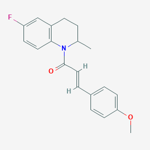 molecular formula C20H20FNO2 B258707 4-[3-(6-fluoro-2-methyl-3,4-dihydro-1(2H)-quinolinyl)-3-oxo-1-propenyl]phenyl methyl ether 