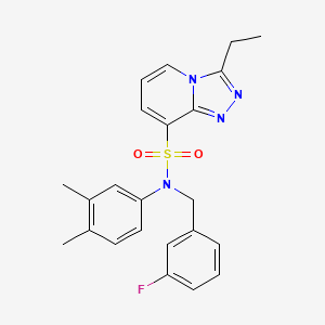 molecular formula C23H23FN4O2S B2587073 N-(3,4-dimethylphenyl)-3-ethyl-N-[(3-fluorophenyl)methyl]-[1,2,4]triazolo[4,3-a]pyridine-8-sulfonamide CAS No. 1251679-37-4