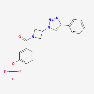 molecular formula C19H15F3N4O2 B2587086 (3-(4-phenyl-1H-1,2,3-triazol-1-yl)azetidin-1-yl)(3-(trifluoromethoxy)phenyl)methanone CAS No. 1903784-37-1
