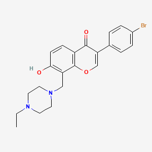 molecular formula C22H23BrN2O3 B2587088 3-(4-ブロモフェニル)-8-((4-エチルピペラジン-1-イル)メチル)-7-ヒドロキシ-4H-クロメン-4-オン CAS No. 845627-18-1