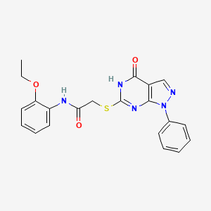 molecular formula C21H19N5O3S B2587091 N-(2-乙氧苯基)-2-((4-氧代-1-苯基-4,5-二氢-1H-吡唑并[3,4-d]嘧啶-6-基)硫代)乙酰胺 CAS No. 946200-20-0