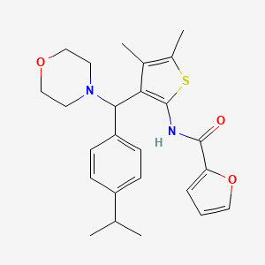 N-[4,5-dimethyl-3-[morpholin-4-yl-(4-propan-2-ylphenyl)methyl]thiophen-2-yl]furan-2-carboxamide