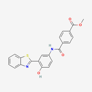 molecular formula C22H16N2O4S B2587095 Methyl 4-((3-(benzo[d]thiazol-2-yl)-4-hydroxyphenyl)carbamoyl)benzoate CAS No. 684232-02-8