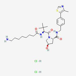 molecular formula C30H47Cl2N5O4S B2587104 VH 032 amide-alkylC7-amine CAS No. 2415256-17-4
