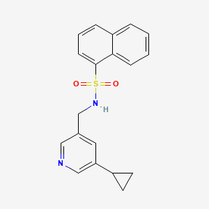 molecular formula C19H18N2O2S B2587108 N-((5-cyclopropylpyridin-3-yl)methyl)naphthalene-1-sulfonamide CAS No. 2034571-11-2