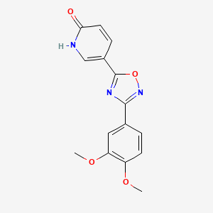 molecular formula C15H13N3O4 B2587119 5-[3-(3,4-dimethoxyphenyl)-1,2,4-oxadiazol-5-yl]pyridin-2(1H)-one CAS No. 1223890-83-2
