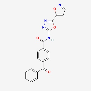 molecular formula C19H12N4O4 B2587120 4-benzoyl-N-(5-(isoxazol-5-yl)-1,3,4-oxadiazol-2-yl)benzamide CAS No. 946362-24-9