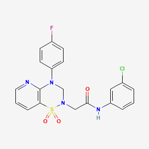 N-(3-chlorophenyl)-2-(4-(4-fluorophenyl)-1,1-dioxido-3,4-dihydro-2H-pyrido[2,3-e][1,2,4]thiadiazin-2-yl)acetamide