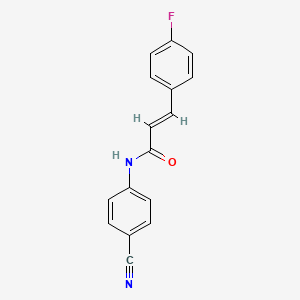 molecular formula C16H11FN2O B2587135 (2E)-N-(4-cyanophenyl)-3-(4-fluorophenyl)prop-2-enamide CAS No. 1187839-97-9