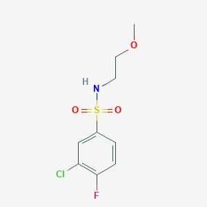 molecular formula C9H11ClFNO3S B2587137 3-氯-4-氟-N-(2-甲氧基乙基)苯磺酰胺 CAS No. 321705-98-0