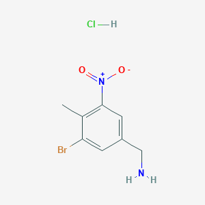 (3-Bromo-4-methyl-5-nitrophenyl)methanamine;hydrochloride
