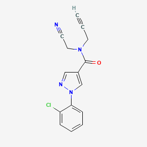 molecular formula C15H11ClN4O B2587139 1-(2-chlorophenyl)-N-(cyanomethyl)-N-(prop-2-yn-1-yl)-1H-pyrazole-4-carboxamide CAS No. 1808839-61-3
